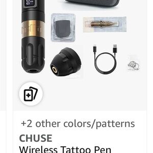 CHUSE Wireless Tattoo Pen Black and Gold